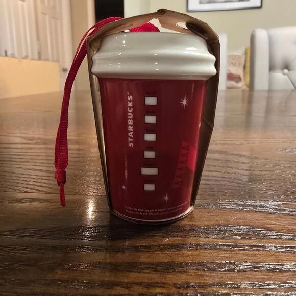 Starbucks Red and White Snowman Ornament - Picture 2 of 2